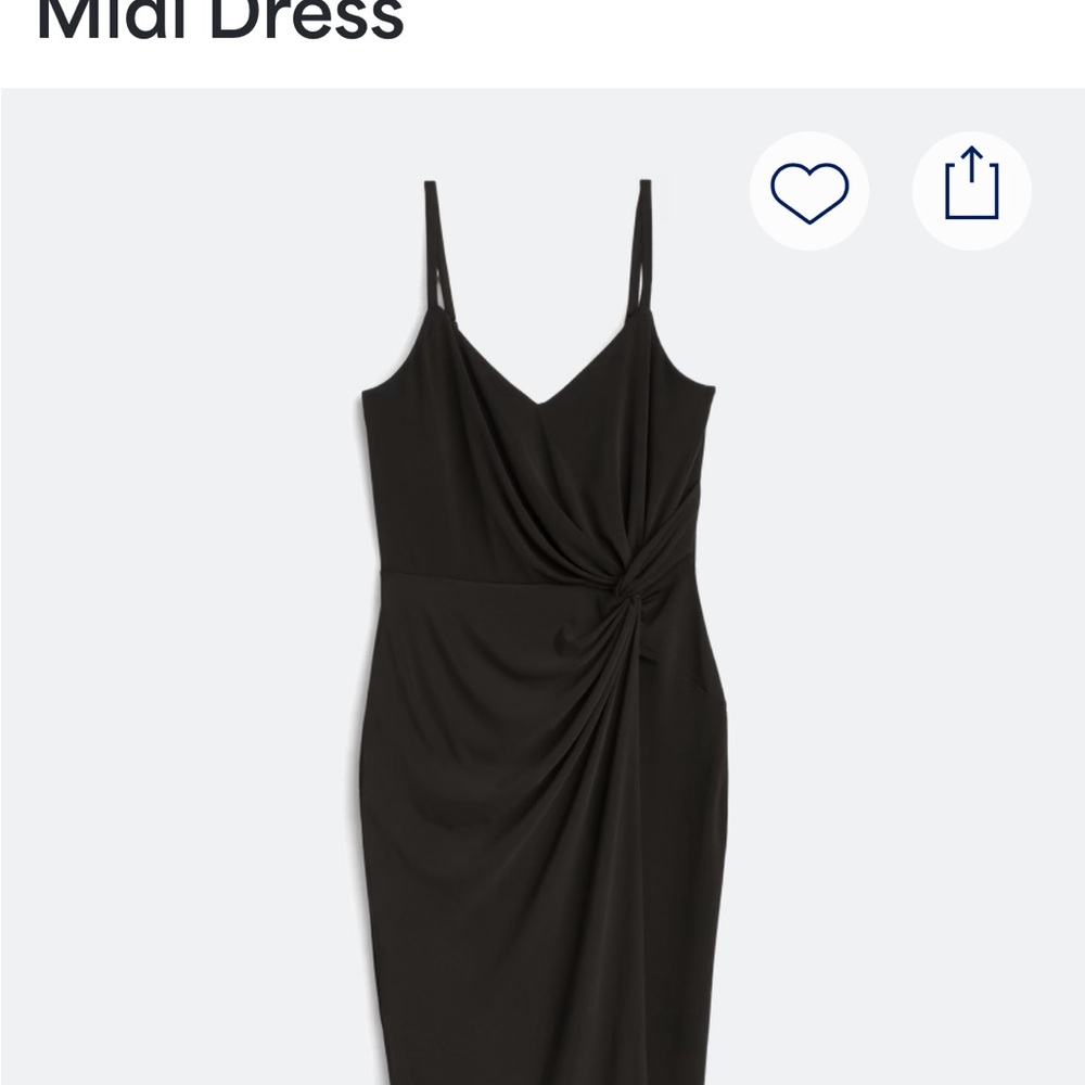Nine Britton Black Draped Midi Dress